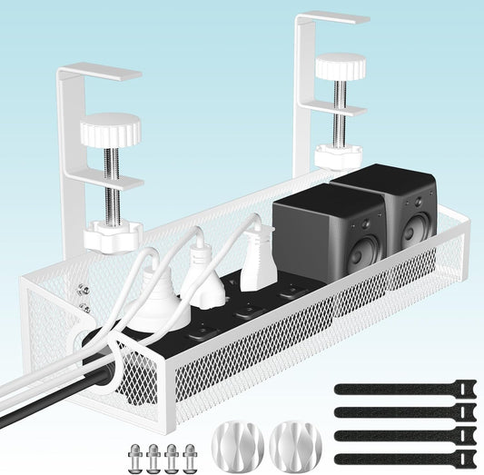Under Desk Cable Management Tray White