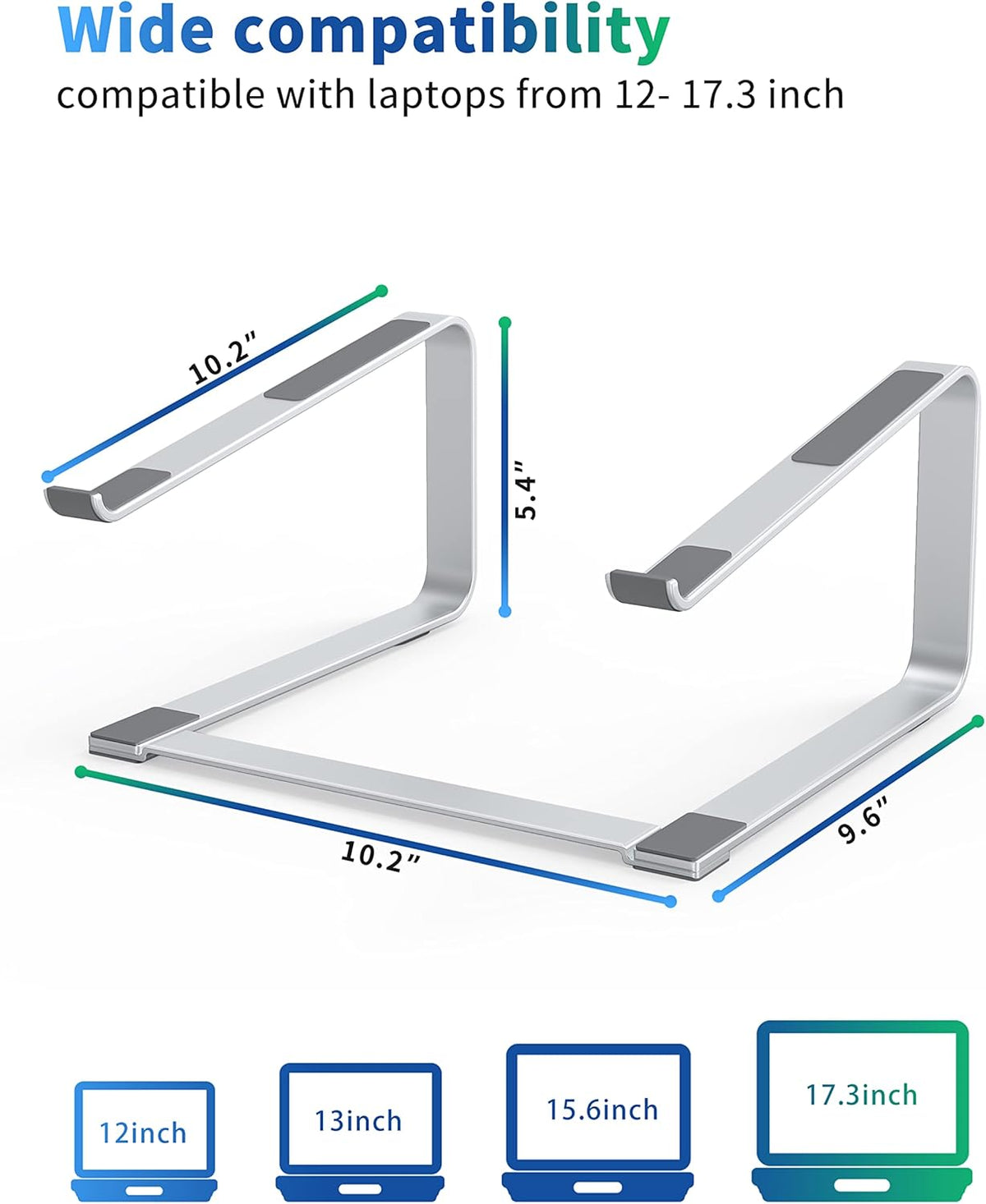 Laptop Stand, Silver, 17.3 Inch