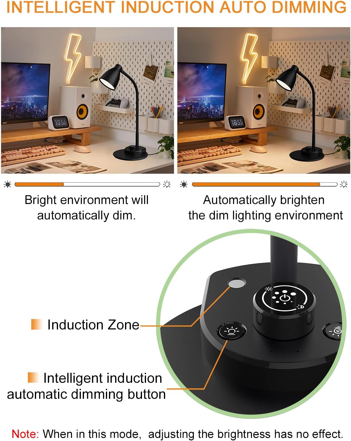 LED Desk Lamp with USB Charging Port 3 Color Modes Dimmable Reading