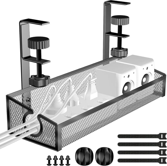 Under Desk Cable Management Tray Black
