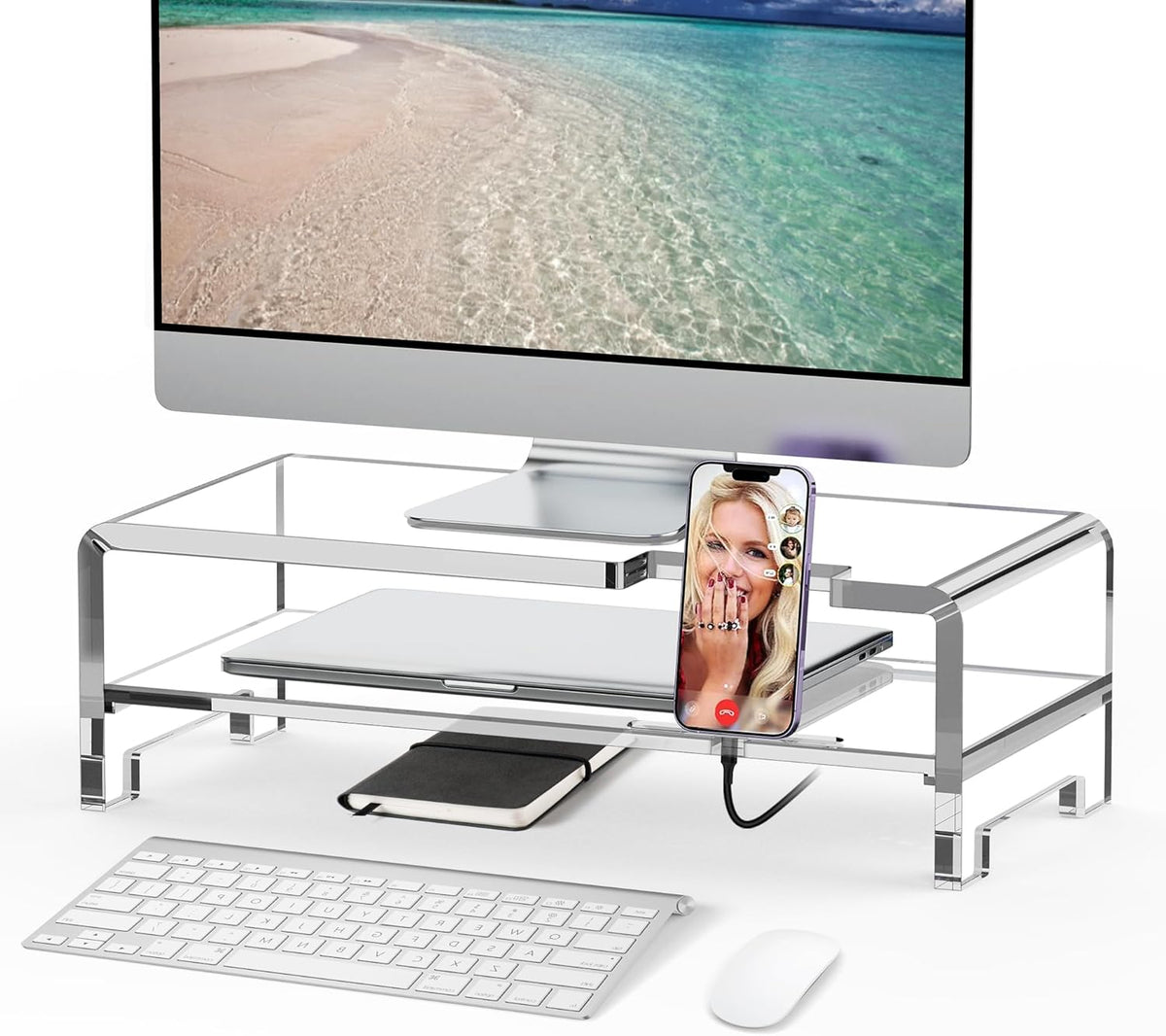 Acrylic Monitor Stand Riser Acrylic Laptop Stand Clear Computer Stand