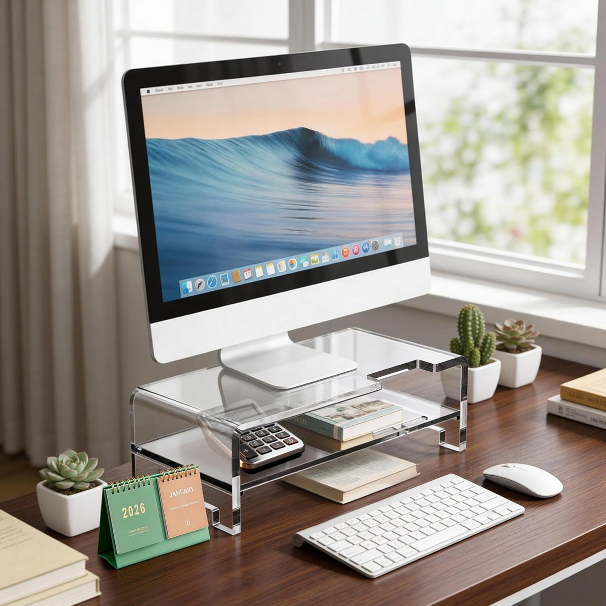 Acrylic Monitor Stand Riser Acrylic Laptop Stand Clear Computer Stand