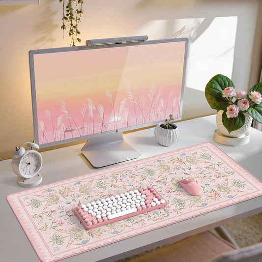 Pink Desk Cover Mat, Big Mouse Pad