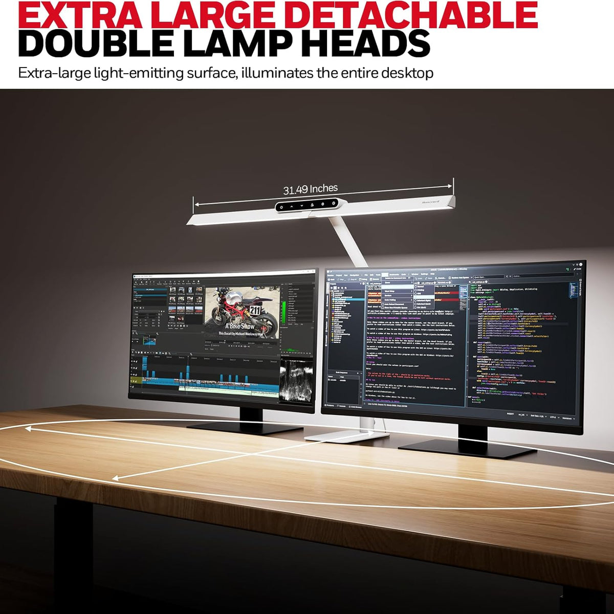 LED Desk Lamp with Base, White