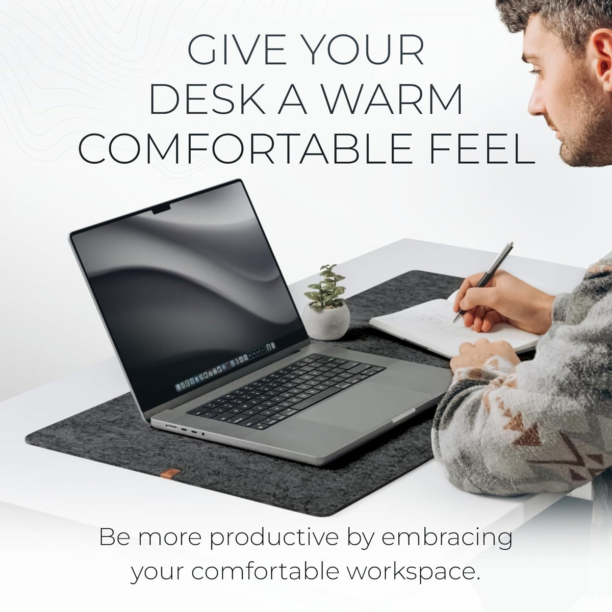 Nordik Large Felt Desk Mat, 35 x 17