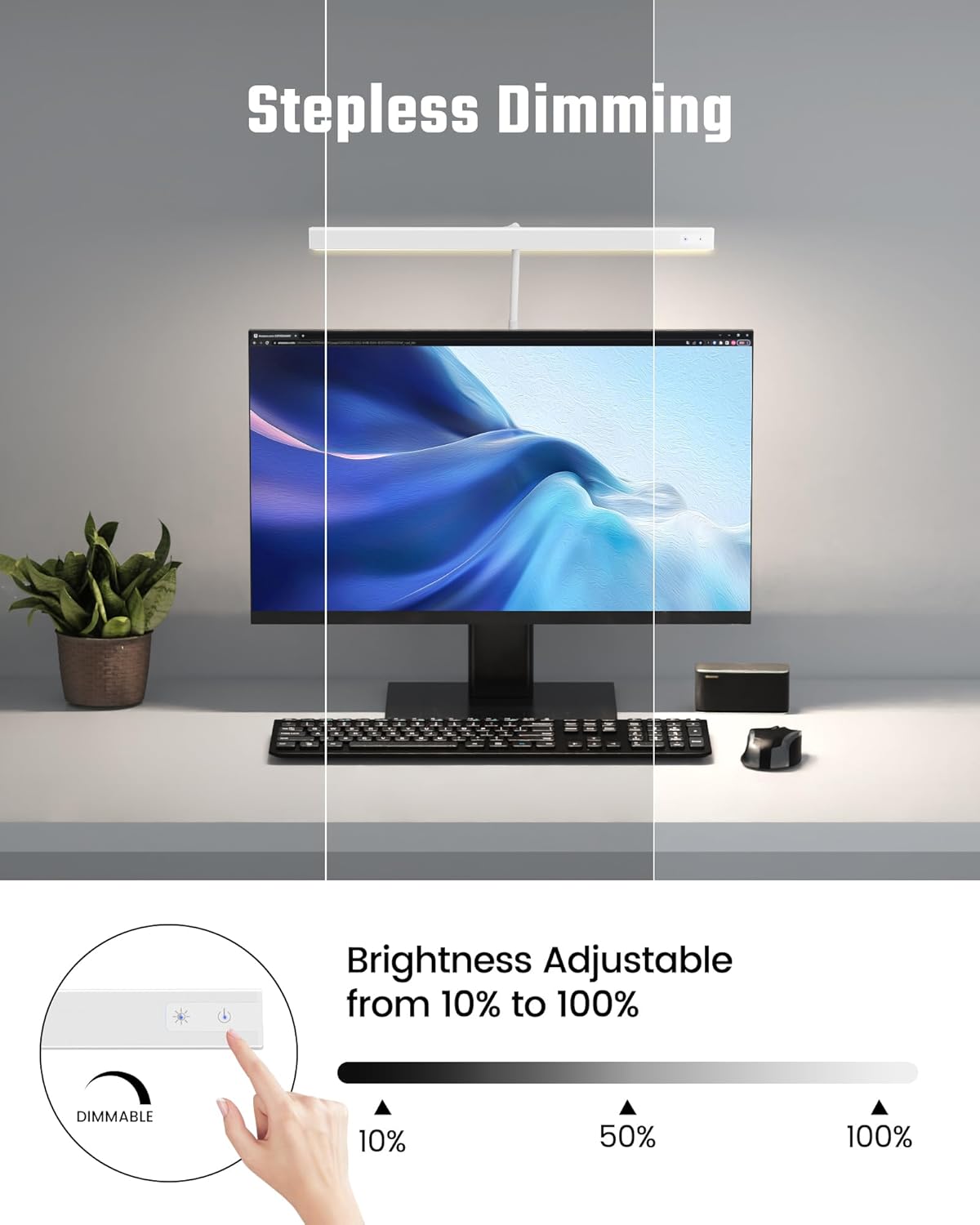LED Desk Lamp, White, 12W