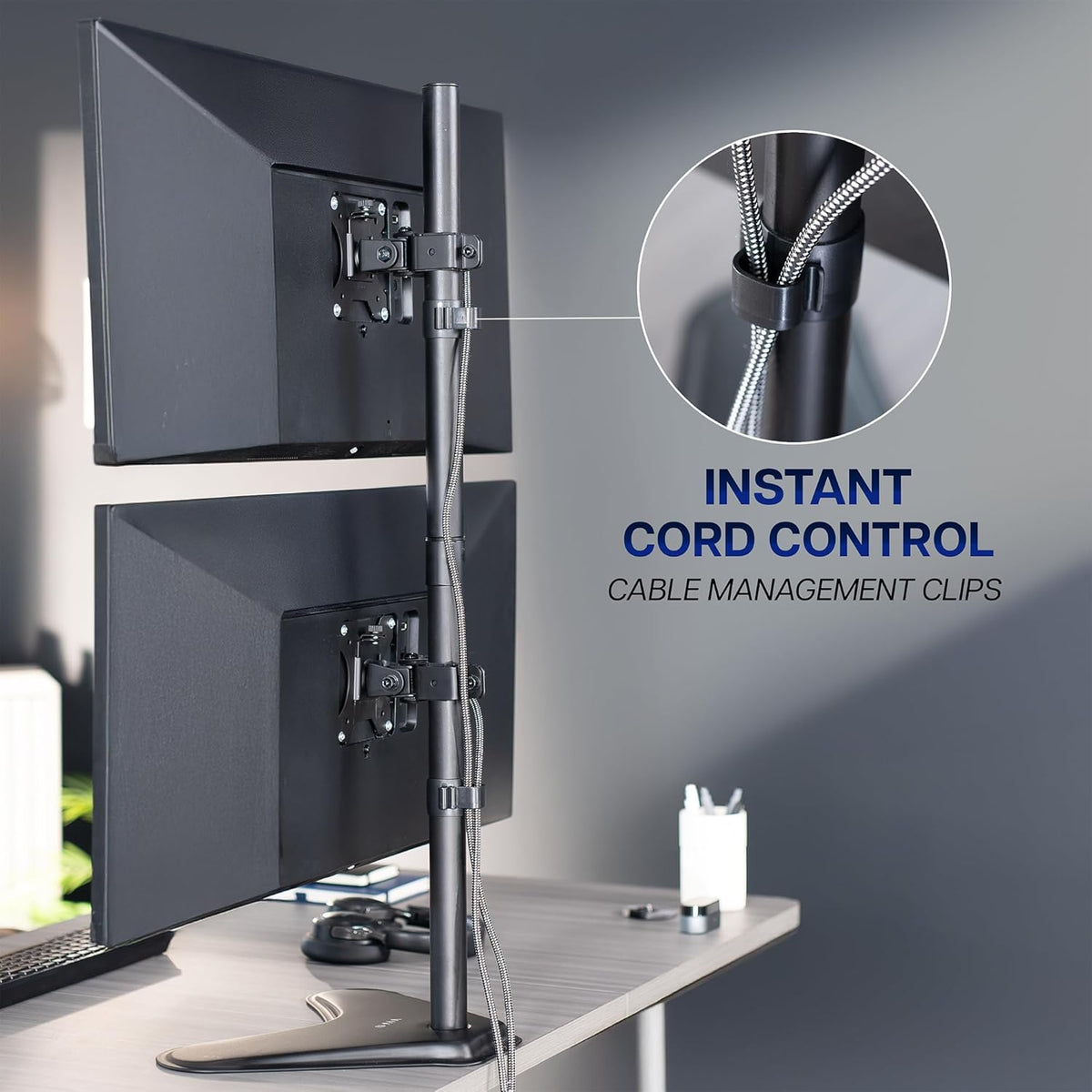 Dual Monitor Desk Stand Free-Standing LCD Mount
