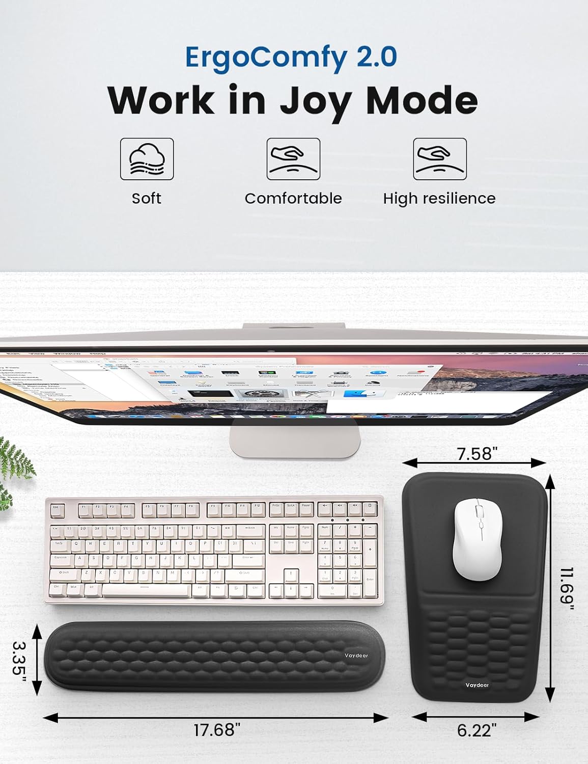 2-in-1 Keyboard & Mouse Wrist Rest Set
