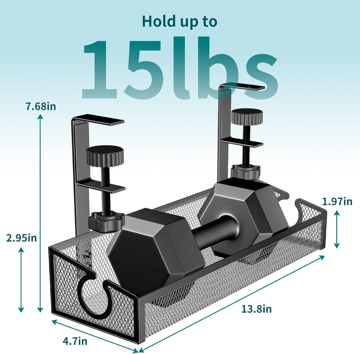 Under Desk Cable Management Tray Black