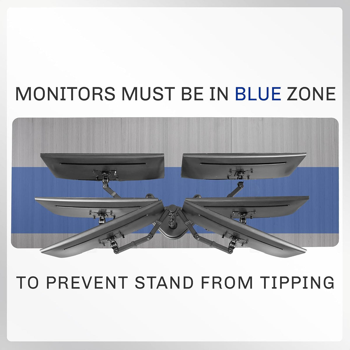 STAND-V002F Dual LED LCD Monitor Free-Standing Desk Stand for 2
