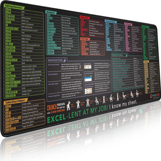 Excel Cheat Sheet Desk Pad, Large
