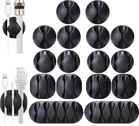 16-Pack Black Cord Organizer