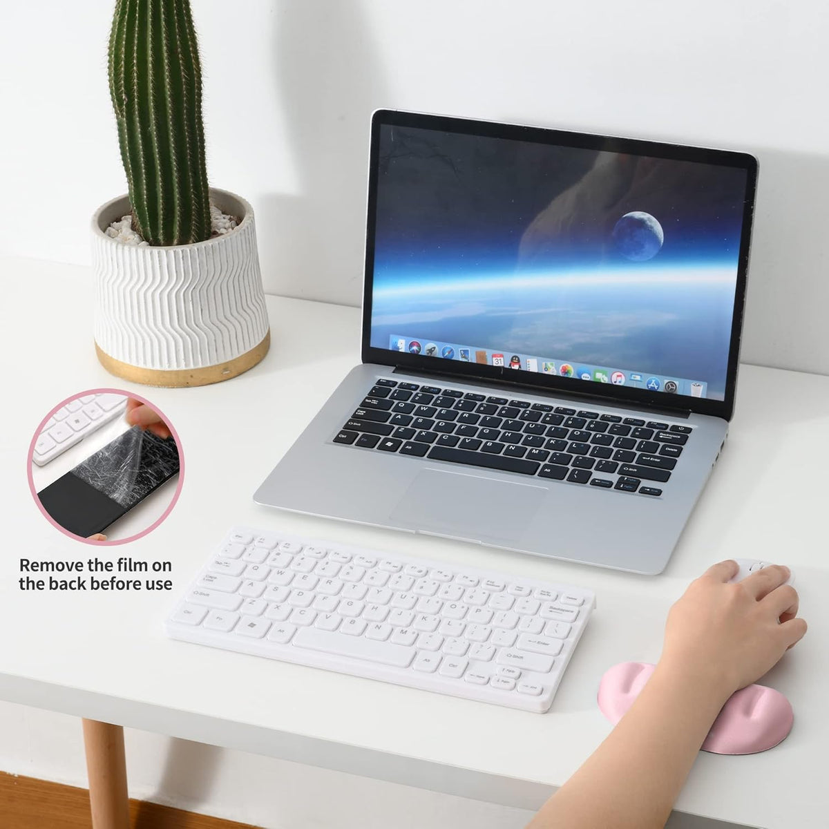 UnivoColors Pink Superfine Memory Foam Wrist Rest Soft Gel Ergonomic