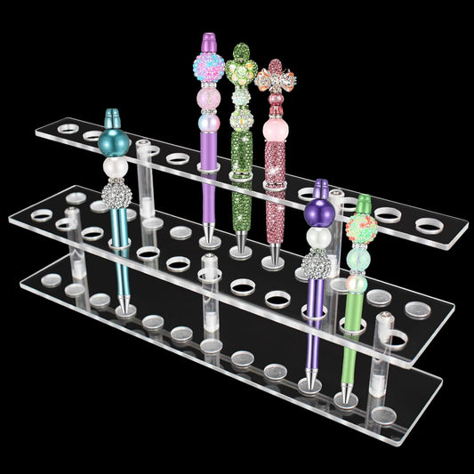Acrylic Pen Display Stand 24 Slots 1.5cm Clear Pen Stand Display 2