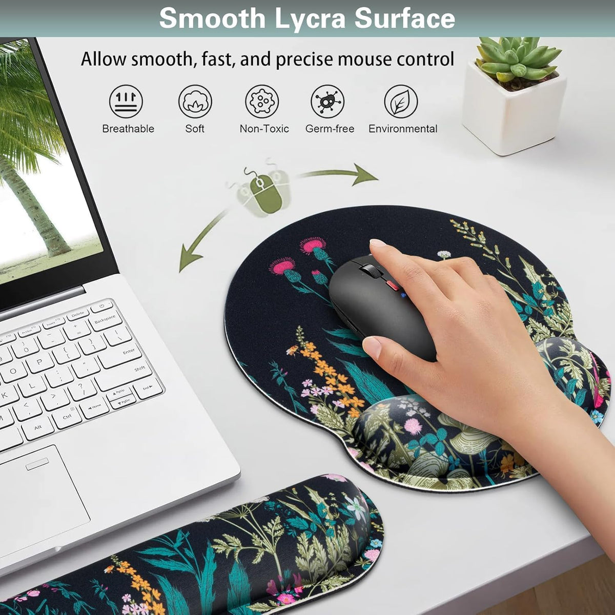Mouse Pad with Wrist Rest Set