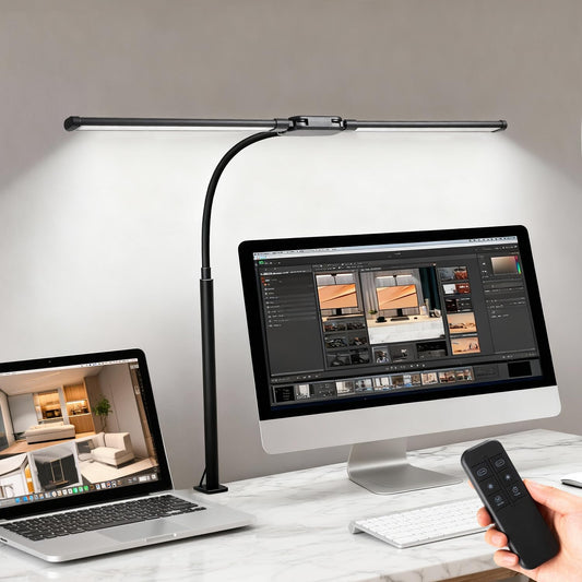 LED Desk Lamp with Clamp, Black
