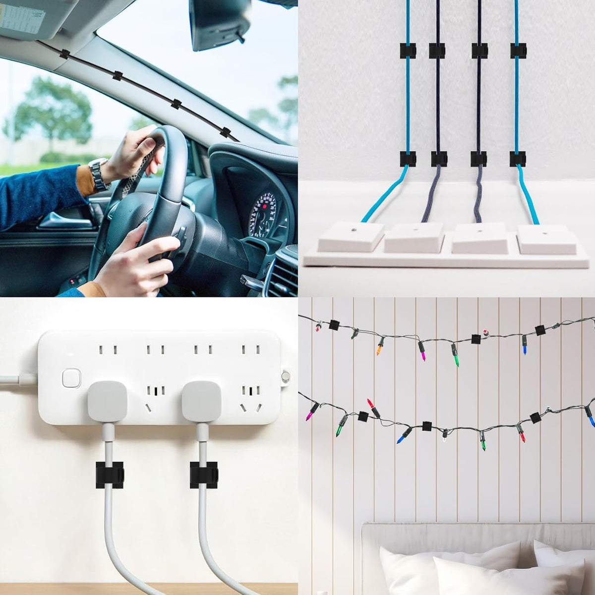 30 Pieces Adhesive Cable Clips Wire Clips Cable Wire Management Wire