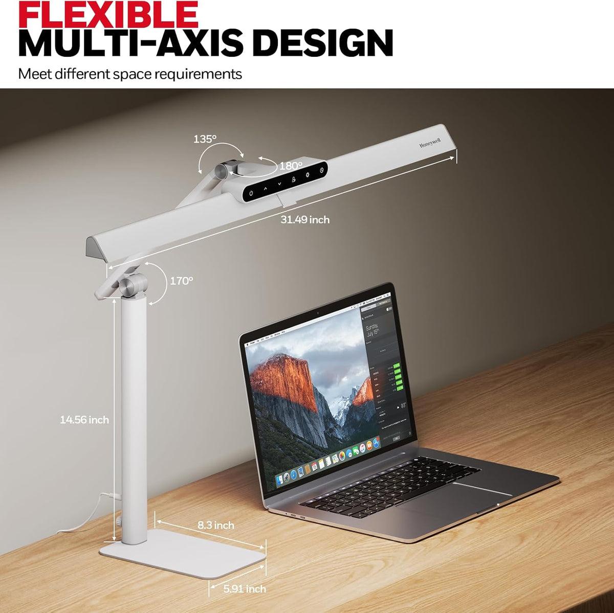 LED Desk Lamp with Base, White