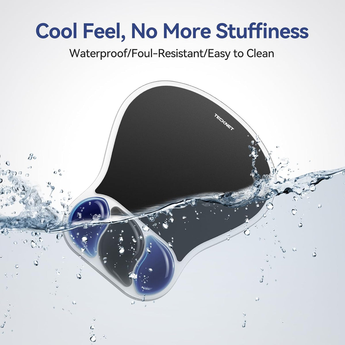 Gel Mouse Pad with Wrist Rest, Black