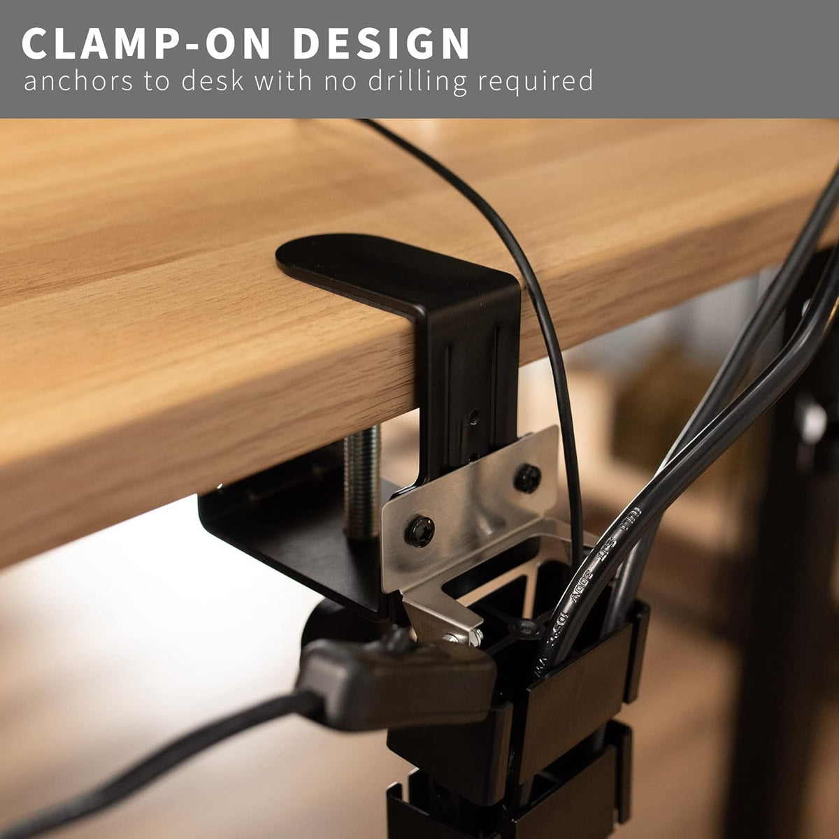 No Drill Clamp-on Desk Vertebrae Cable Management Kit