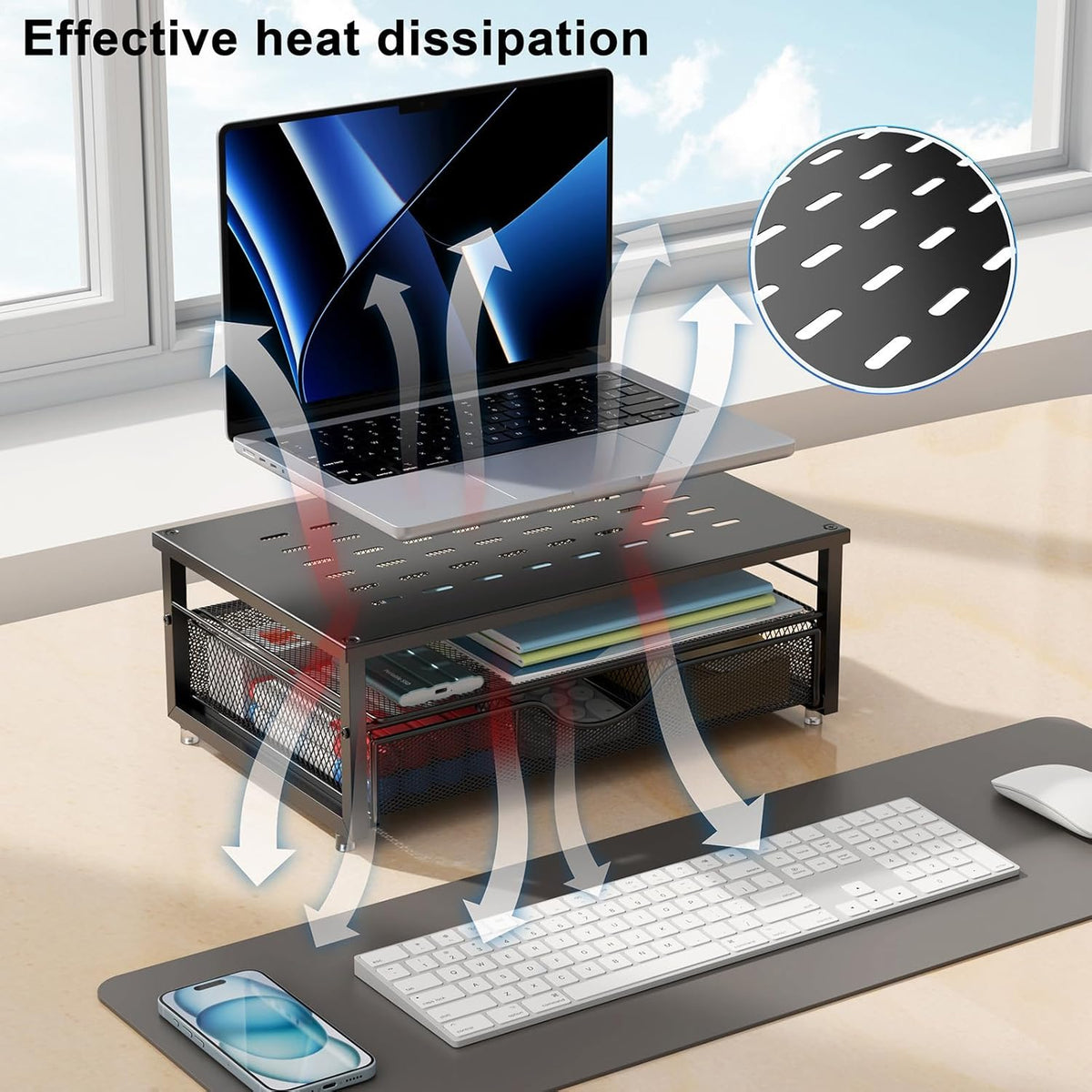 Computer Monitor Stand Riser, Black