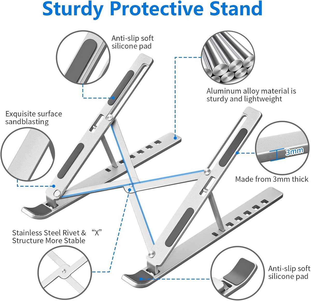Laptop Stand , Aluminum Metal MacBook Stand