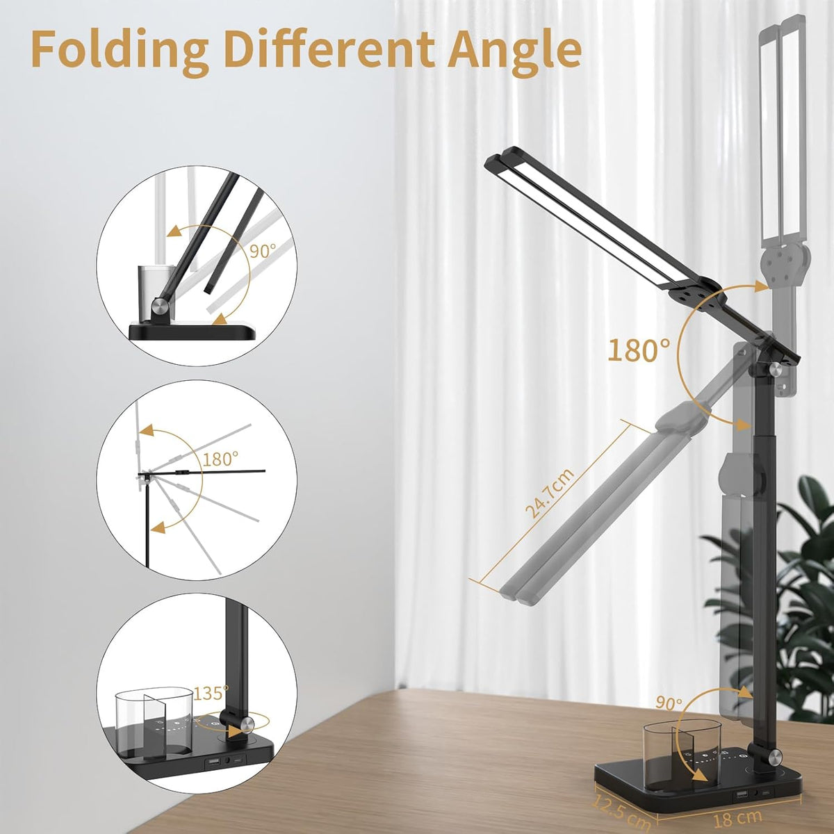 LED Desk Lamp, Dual Heads