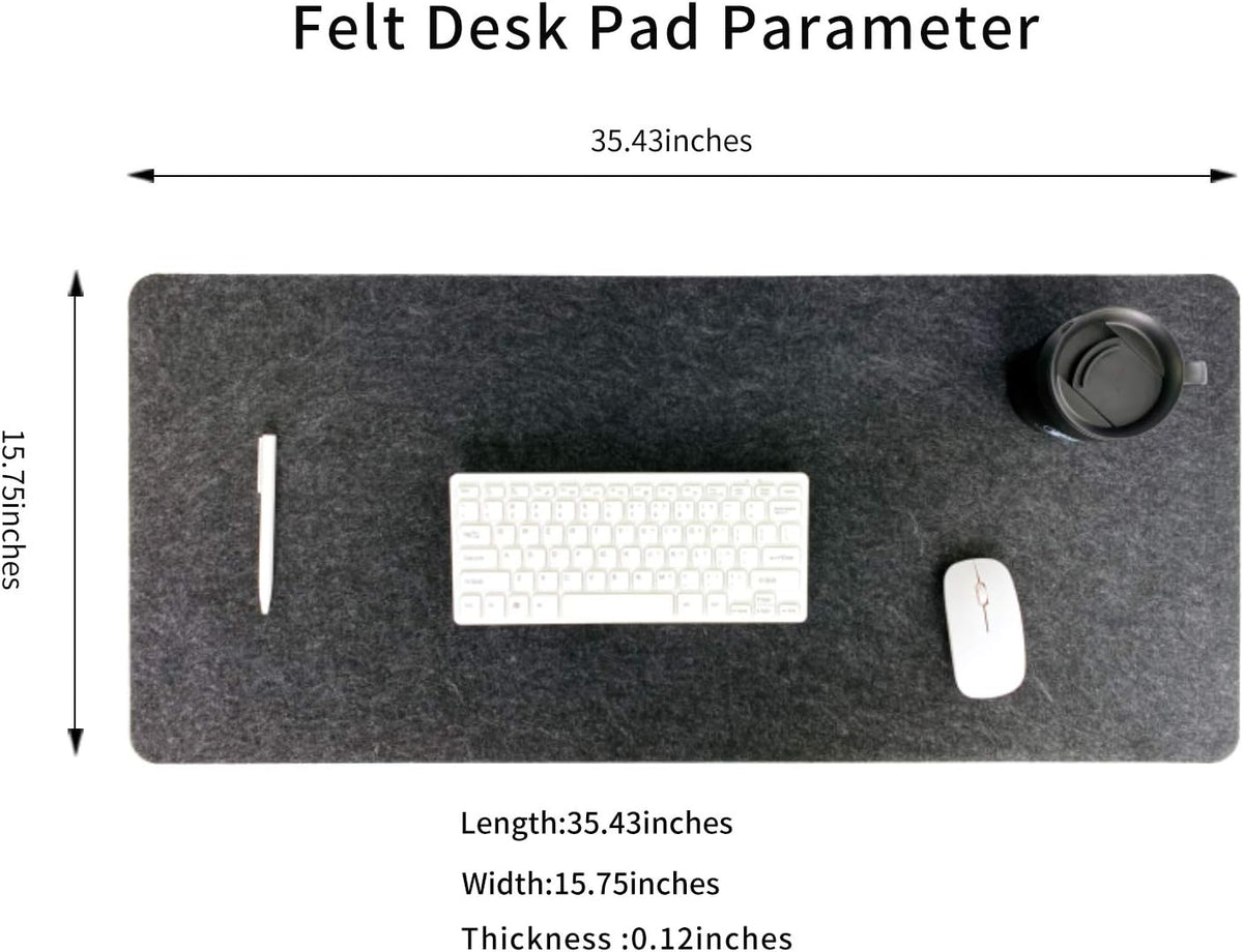 Felt Desk Mat, 35.5" x 15.8" Inches