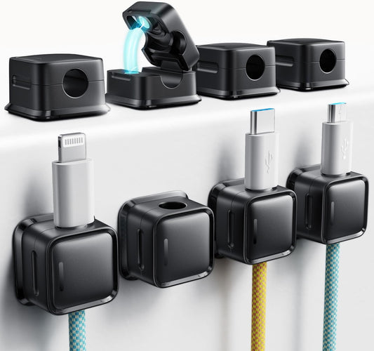 Cord Organizer Holder, Magnetic Desk Cable Clips Management