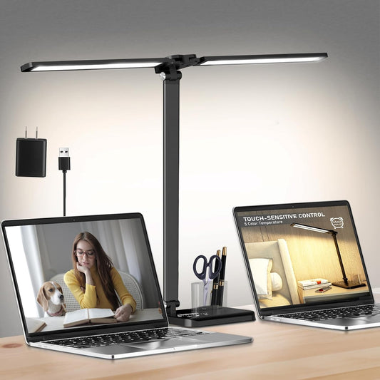 Dimmable LED Desk Lamp with USB Charging Port Bright