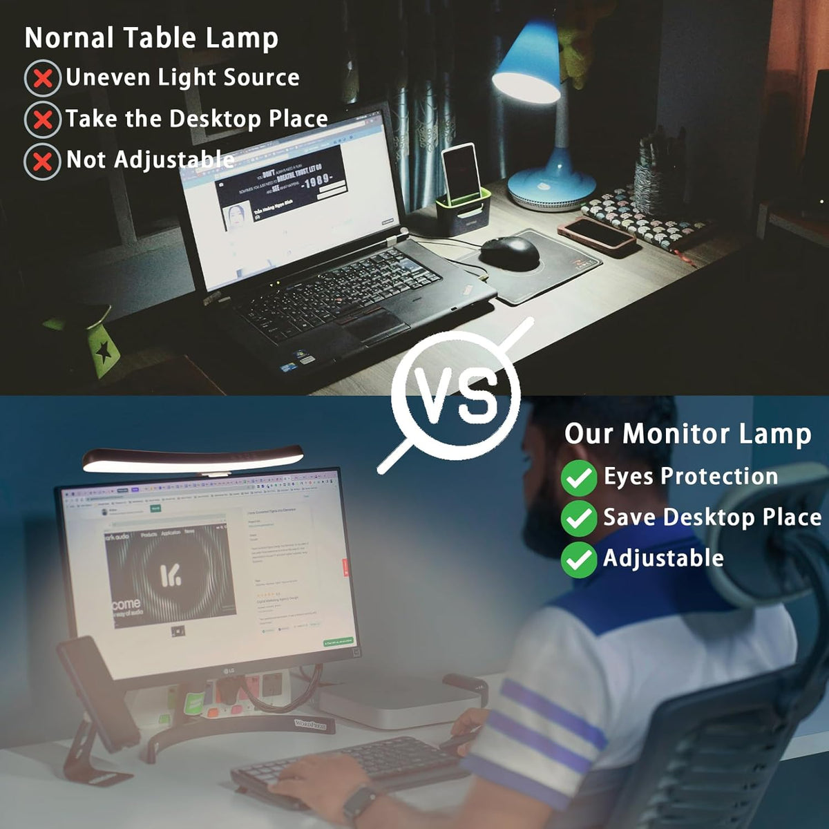 Curved Monitor Light Bar for 24-27 Inch Curved Screens Light Bar