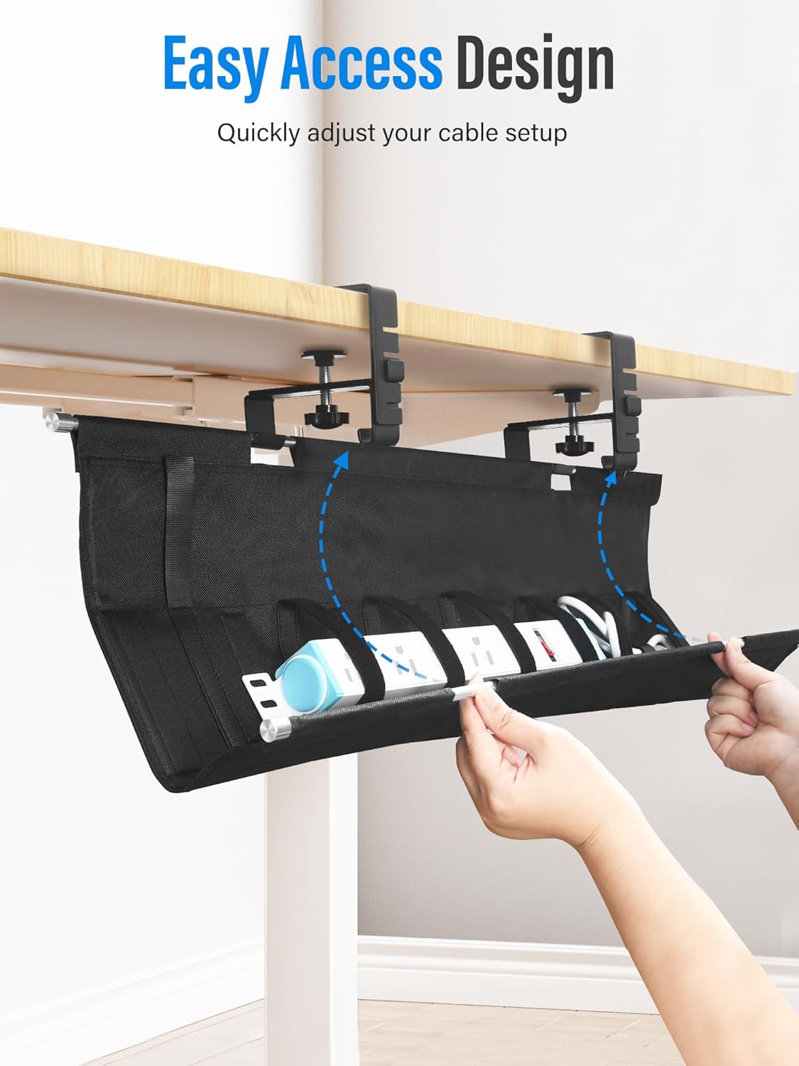 [Upgraded] Large Under Desk Cable Management Tray