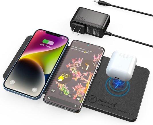 Wireless Charging Pad, 3 in 1 Charger Mat