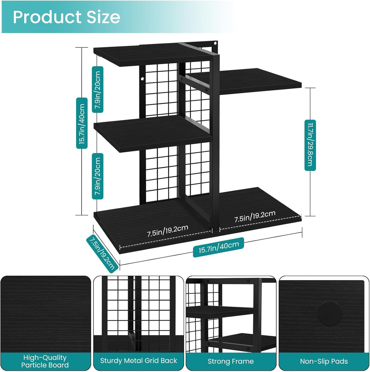 Desktop Bookshelf, 4 Tier Wood Desk Organizer Shelf