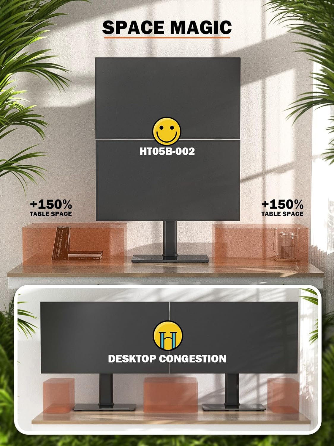 Dual Monitor Stand, 34 Inch