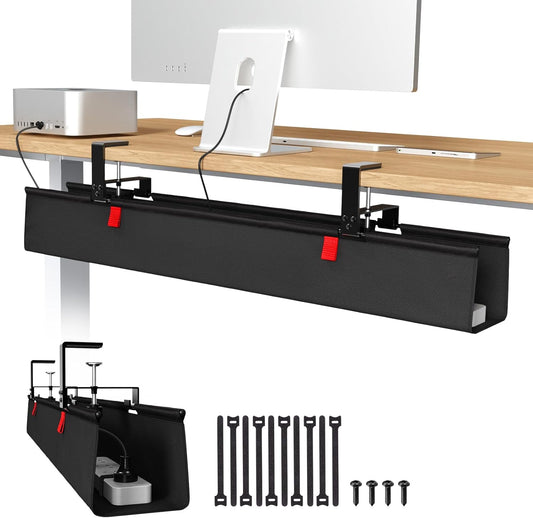 No Drill Under Desk Cable Management Tray