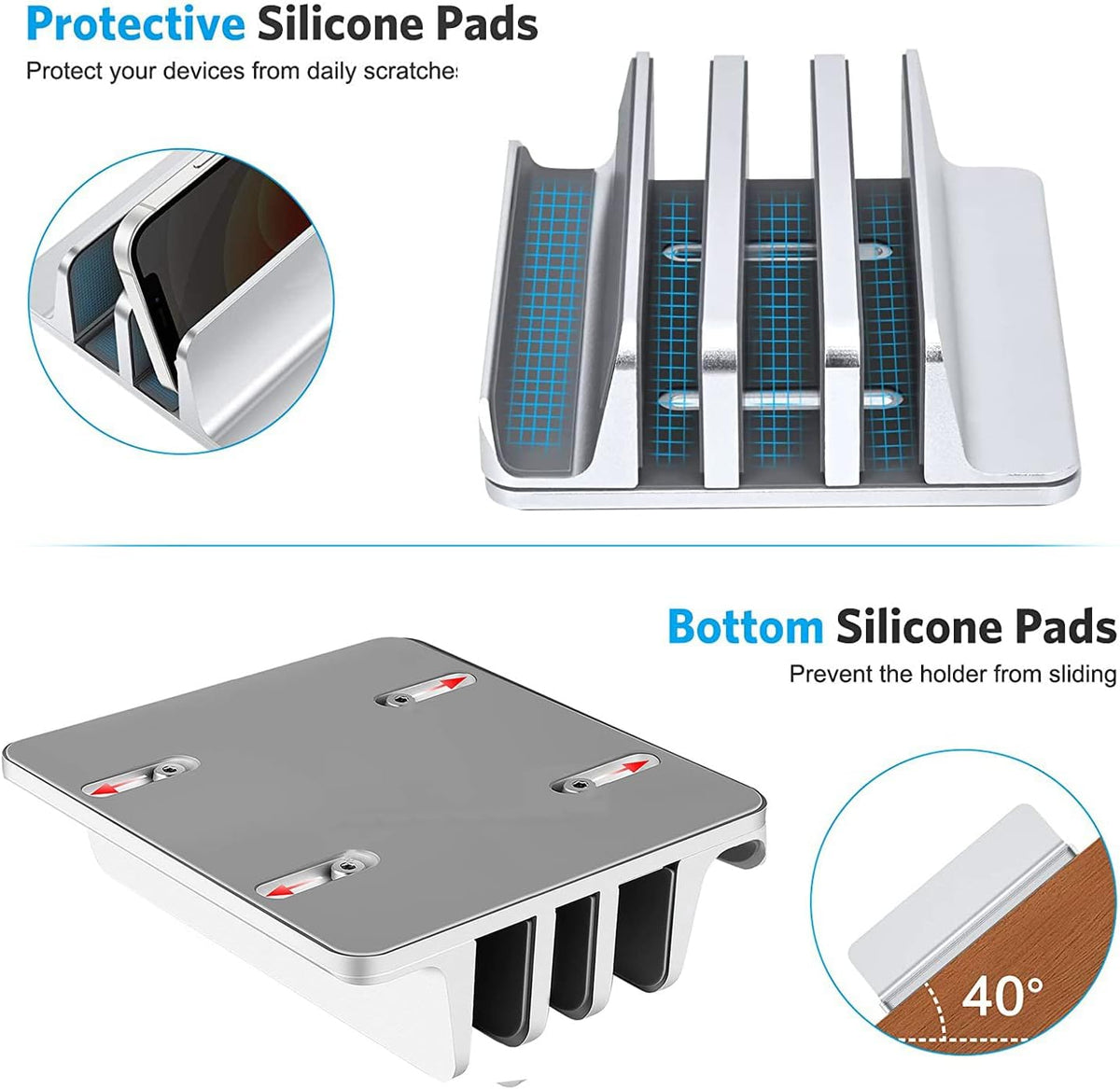 3-Slot Vertical Laptop Stand [Updated Version]