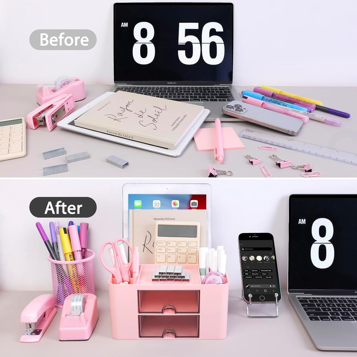 Pink Desk Organizers and Accessories 12+