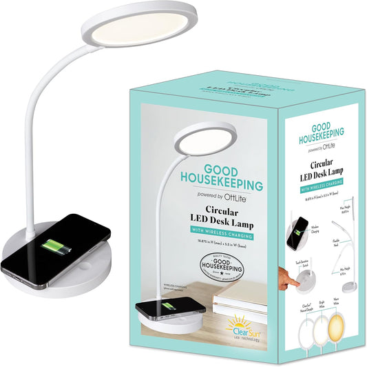 Good Housekeeping Circular LED Desk Lamp with Wireless Charging