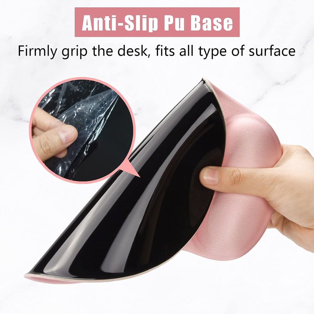 Ergonomic Mouse Pad with Wrist Rest Support, Pink