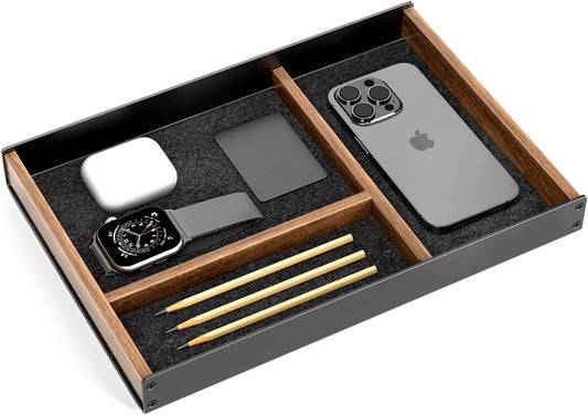 Desk Drawer Organizer Tray, Walnut