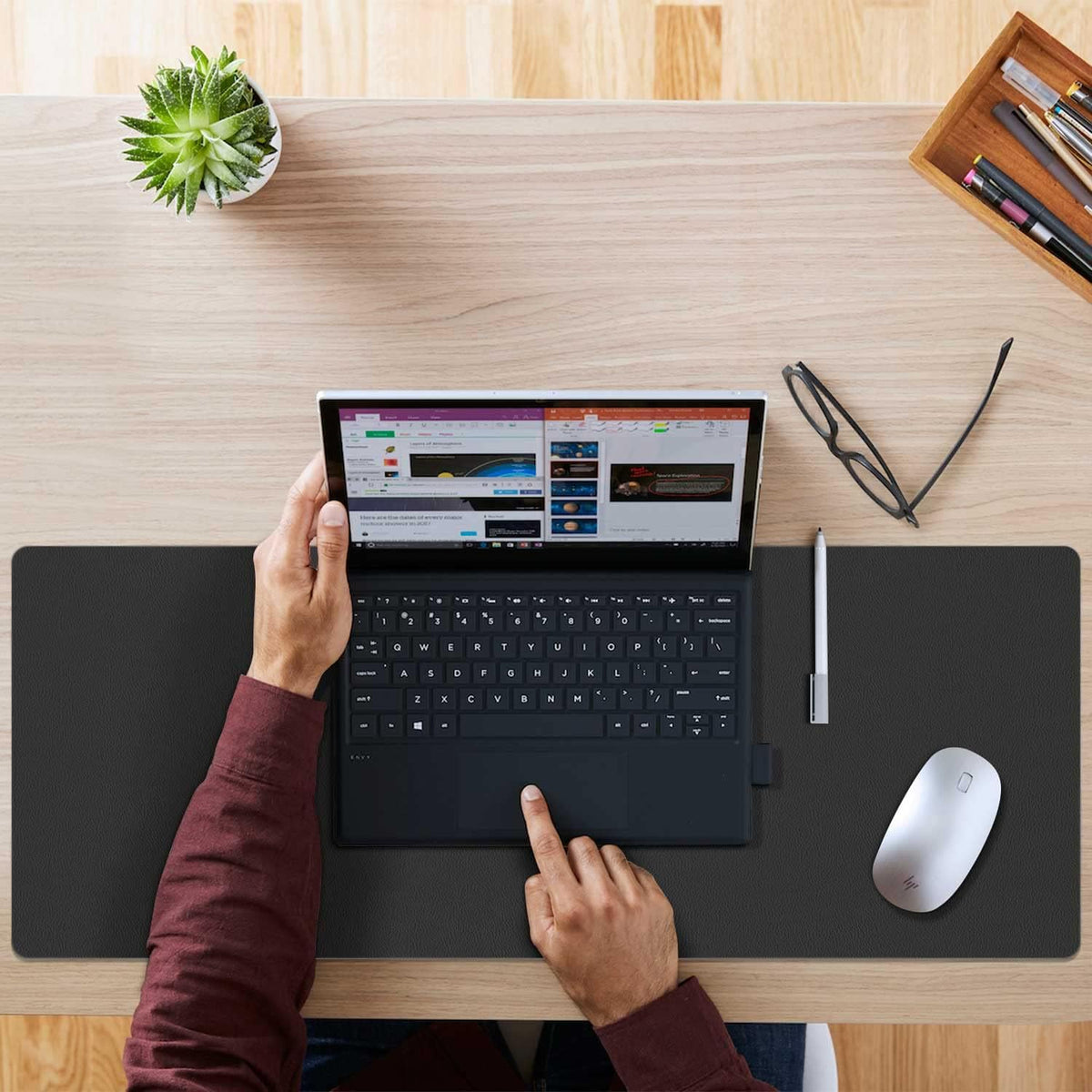 Double-Sided PU Leather Desk Pad