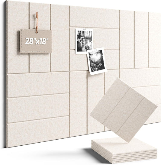 Felt Bulletin Board Tiles -28"x18" with 40 Adhesive Tabs