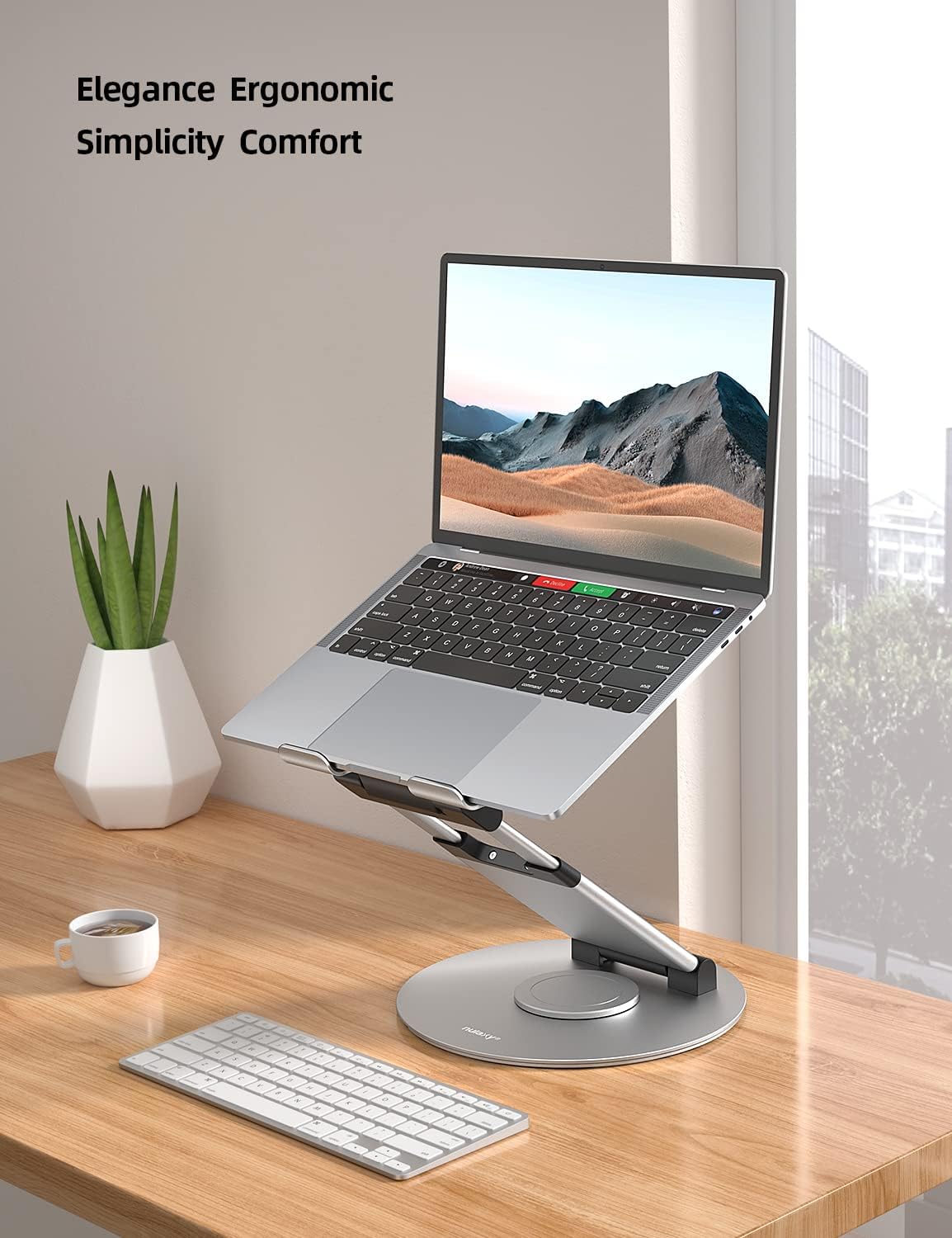 Telescopic 360 Rotating Laptop Stand, Silver