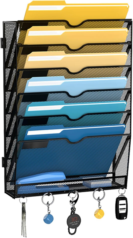 7-Tier Mesh Wall File Holder