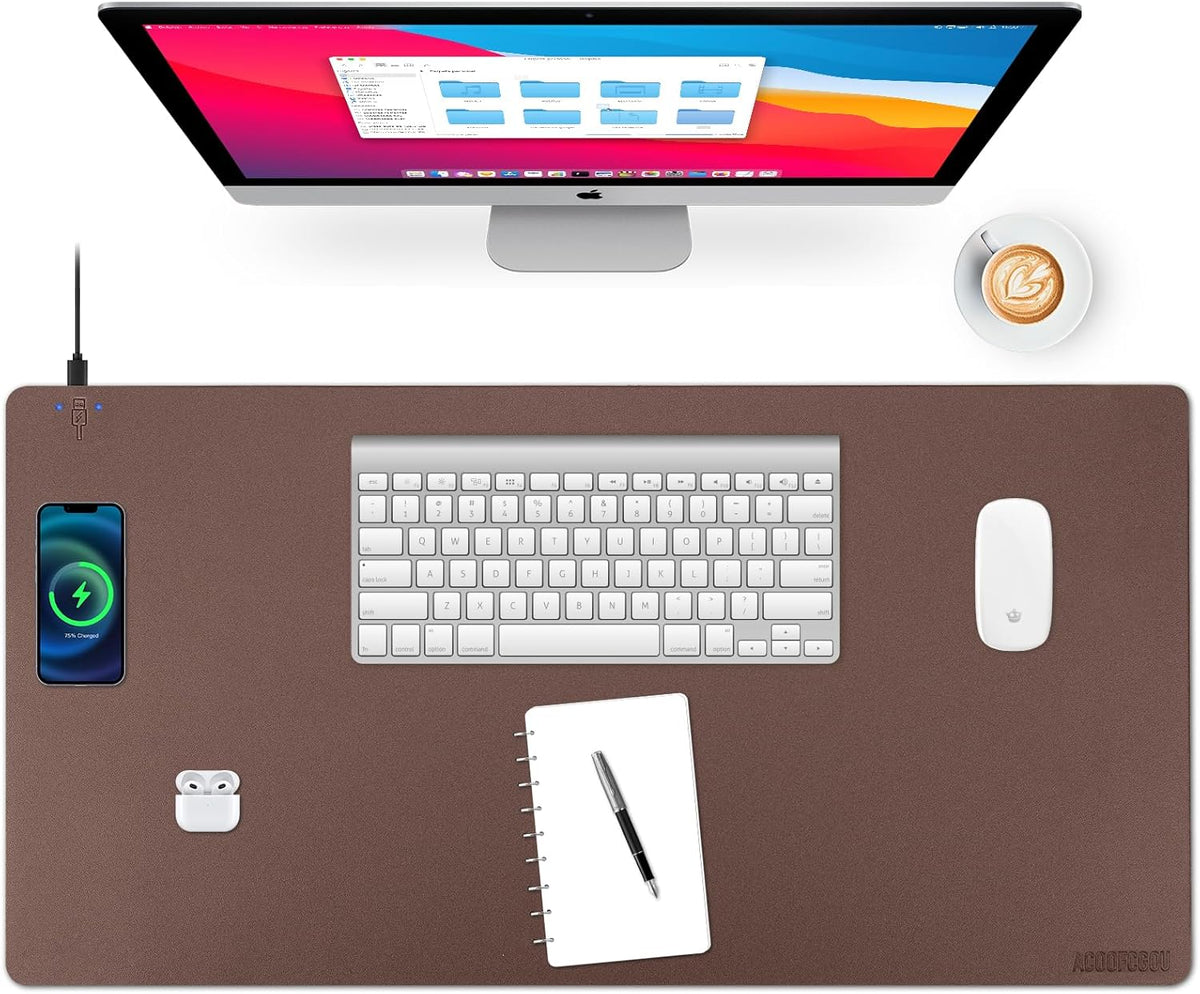 Wireless Charging Desk Mat with Desk Pad