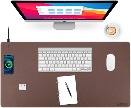 Wireless Charging Desk Mat with Desk Pad