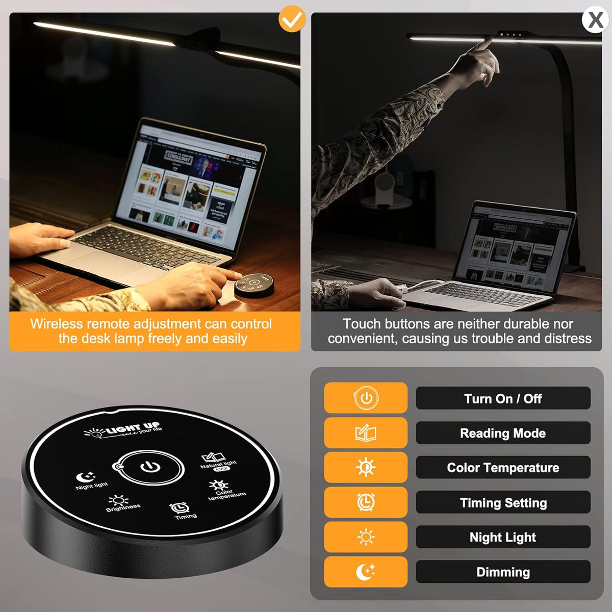 Led Desk Lamp, Eye Caring Architect lamp with Clamp