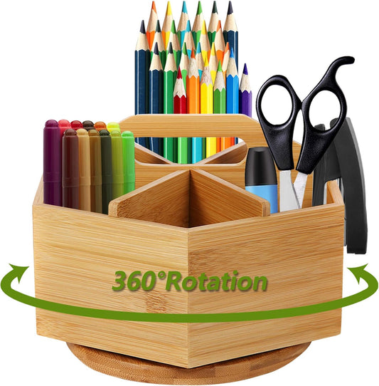 Bamboo Art Supply Organizer