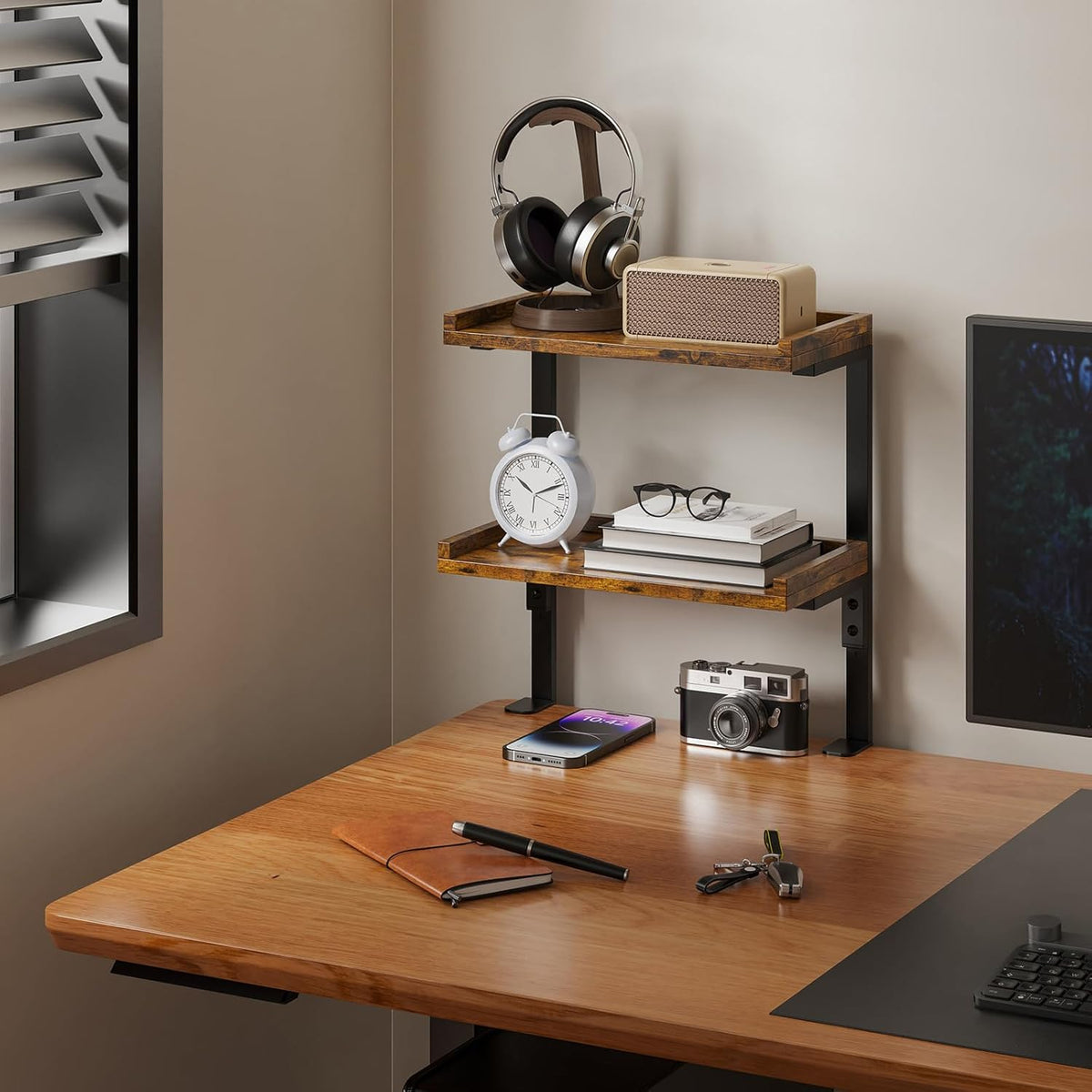 Clamp On Desk Shelf 2-Tier